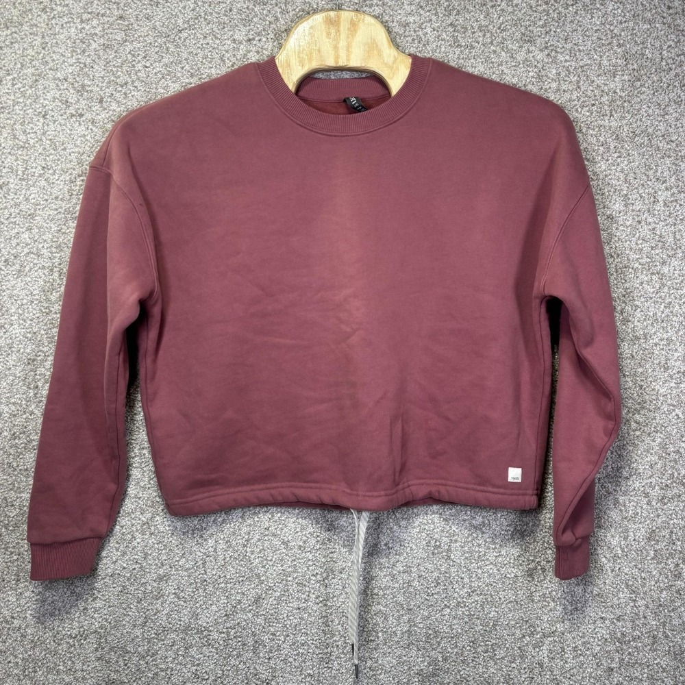 Vuori Sweatshirt Womens Large Pink Fleece Crewneck Pullover VW225 Logo Athletic